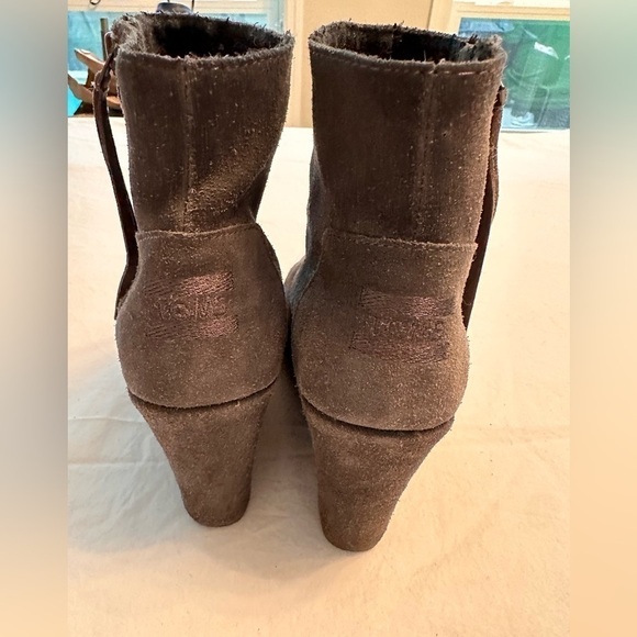 Tom’s Desert Wedge Boots Dark Gray Suede Size 8 - Picture 6 of 13